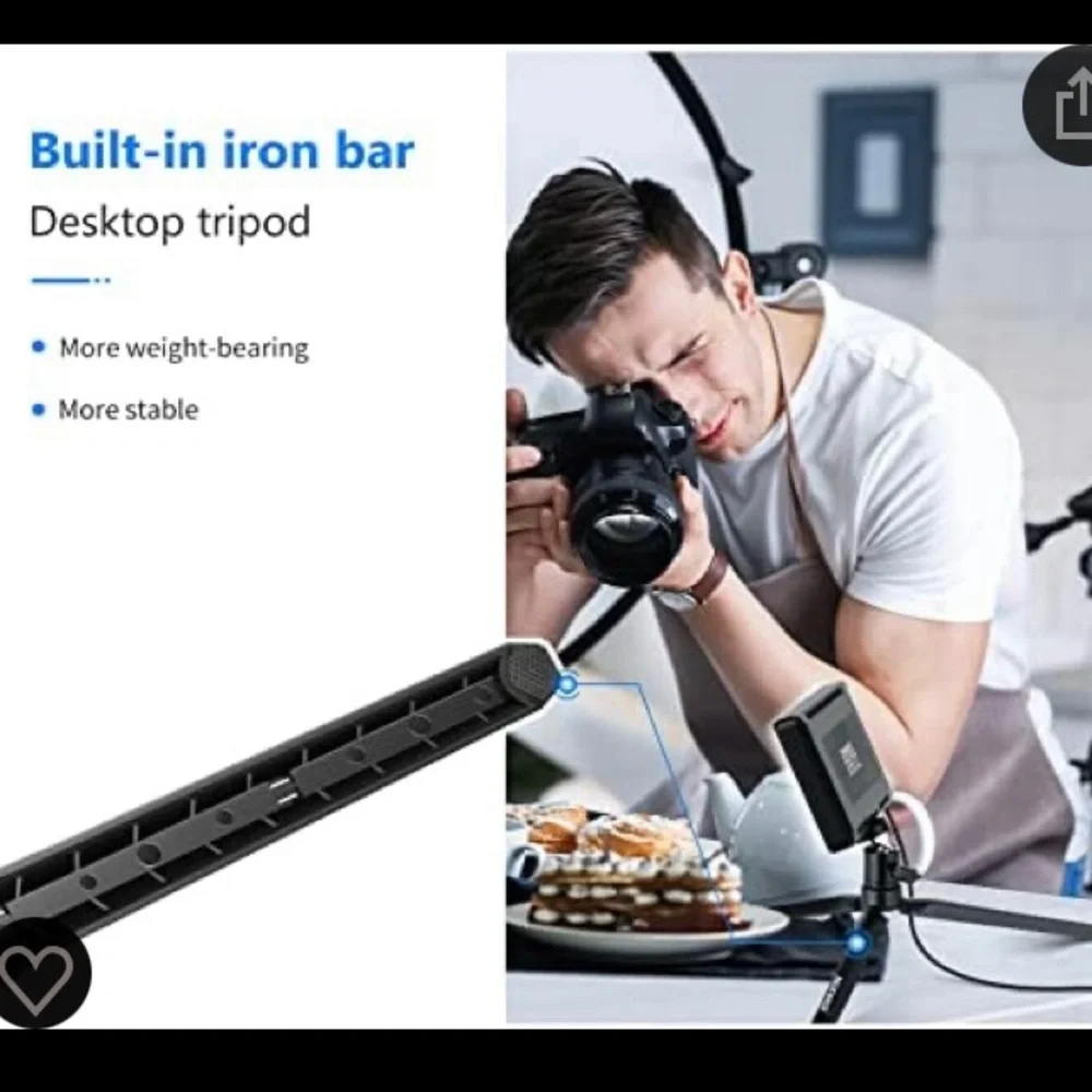 NWT Mini tabletop tripod hand grip pocket size foldable stand with 1/4” screw